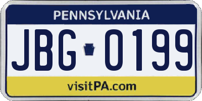 PA license plate JBG0199
