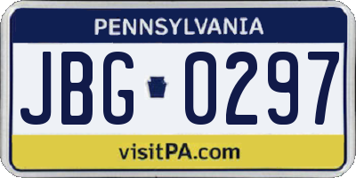PA license plate JBG0297
