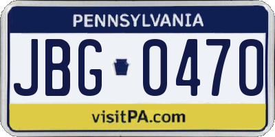PA license plate JBG0470