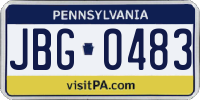 PA license plate JBG0483