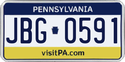 PA license plate JBG0591