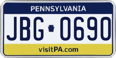 PA license plate JBG0690