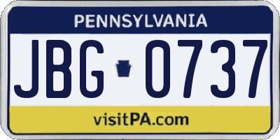 PA license plate JBG0737