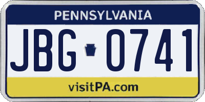 PA license plate JBG0741