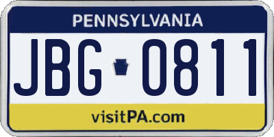 PA license plate JBG0811