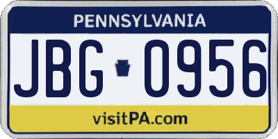 PA license plate JBG0956