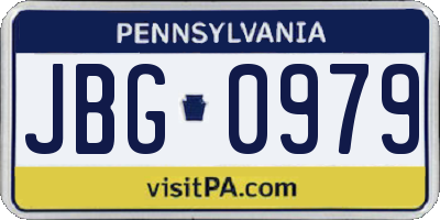 PA license plate JBG0979