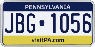 PA license plate JBG1056