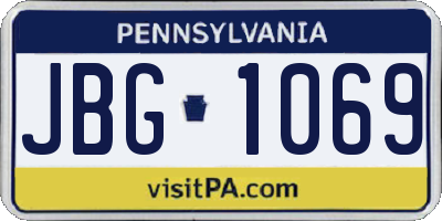 PA license plate JBG1069