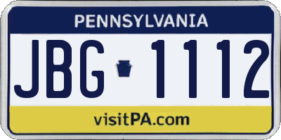 PA license plate JBG1112