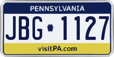 PA license plate JBG1127