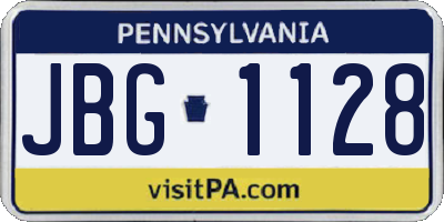 PA license plate JBG1128