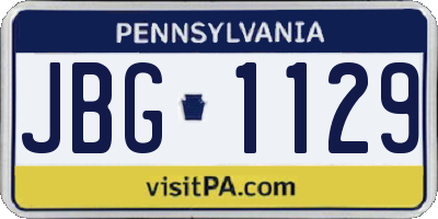 PA license plate JBG1129