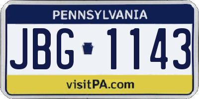PA license plate JBG1143