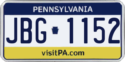 PA license plate JBG1152