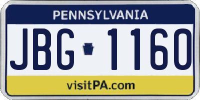 PA license plate JBG1160