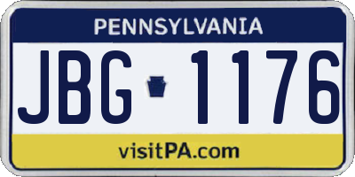 PA license plate JBG1176