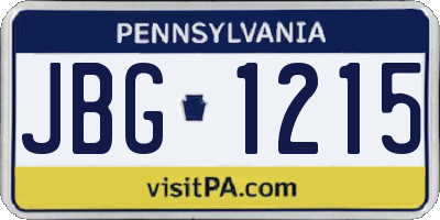 PA license plate JBG1215