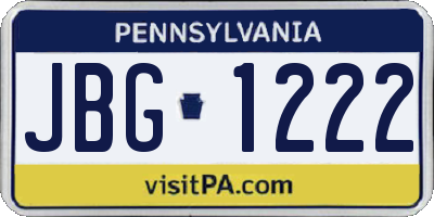 PA license plate JBG1222