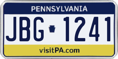PA license plate JBG1241