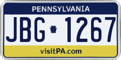 PA license plate JBG1267