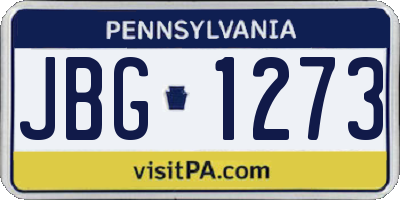 PA license plate JBG1273