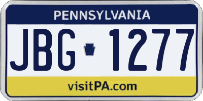 PA license plate JBG1277