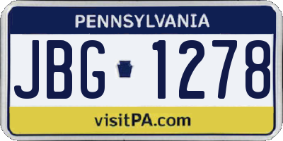 PA license plate JBG1278