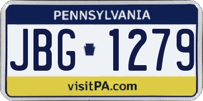 PA license plate JBG1279