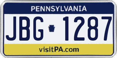 PA license plate JBG1287
