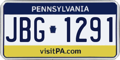 PA license plate JBG1291