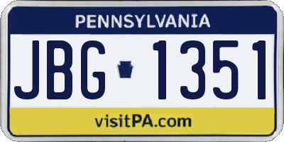 PA license plate JBG1351