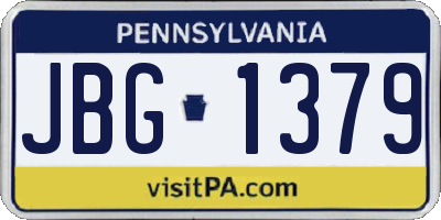 PA license plate JBG1379