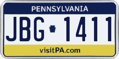 PA license plate JBG1411