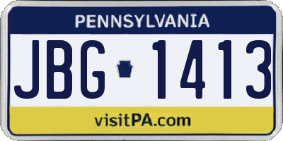 PA license plate JBG1413