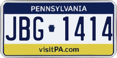 PA license plate JBG1414