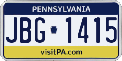 PA license plate JBG1415