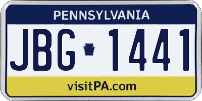 PA license plate JBG1441