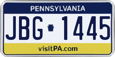 PA license plate JBG1445