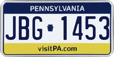 PA license plate JBG1453