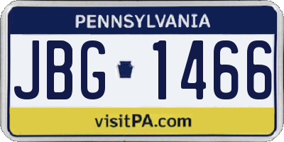 PA license plate JBG1466