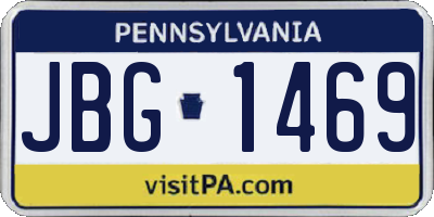 PA license plate JBG1469