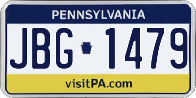 PA license plate JBG1479