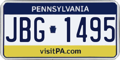 PA license plate JBG1495