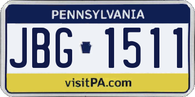 PA license plate JBG1511