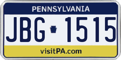 PA license plate JBG1515