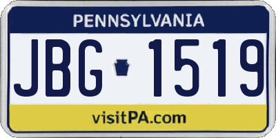 PA license plate JBG1519