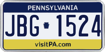 PA license plate JBG1524