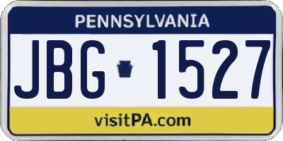 PA license plate JBG1527