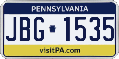 PA license plate JBG1535